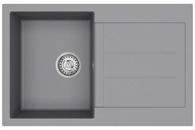Helika Tesa SQT 101 Ένθετος Γρανιτένιος Νεροχύτης Μ78xΠ50cm Γκρί