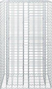 vidaXL Ανασηκωμένο κρεβάτι gabion Ασημί