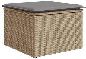 vidaXL Σετ Καναπέ Κήπου 6 τεμ. Μικτό Μπεζ Συνθετικό Ρατάν με Μαξιλάρια