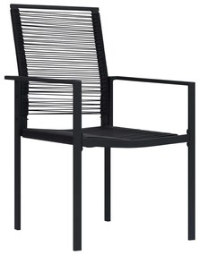 Καρέκλες Kήπου 4 τεμ. Μαύρες από Ρατάν PVC - Μαύρο