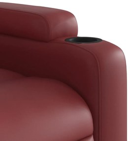 Πολυθρόνα Ανακλινόμενη με Ανύψωση Μπορντό Συνθετικό Δέρμα - Κόκκινο