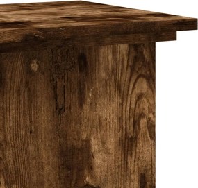 vidaXL Βάσεις Φυτών Καπνιστή Δρυς 33x33x100εκ Επεξεργασμένο Ξύλο