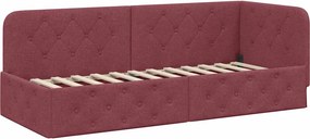 vidaXL Κρεβάτι Γωνίας Κόκκινο 80 x 200 cm ύφασμα
