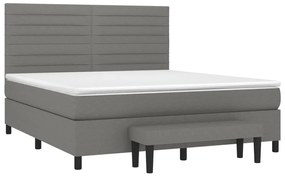 vidaXL Κρεβάτι Boxspring με Στρώμα Σκούρο Γκρι 160x200 εκ Υφασμάτινο