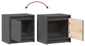 vidaXL Κομοδίνα 2 τεμ. Γκρι 40 x 30,5 x 40 εκ. από Μασίφ Ξύλο Πεύκου