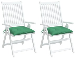 vidaXL Μαξιλάρια Καρέκλας 2 τεμ. Πράσινα 50 x 50 x 7 εκ. Υφασμάτινα