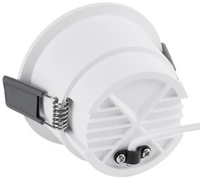 GloboStar® PLUTO-M 60254 Χωνευτό LED Spot Downlight TrimLess Φ8.4cm 10W 1300lm 38° AC 220-240V IP20 Φ8.4 x Υ5.9cm - Στρόγγυλο - Λευκό &amp; Anti-Glare HoneyComb - Φυσικό Λευκό 4500K - Bridgelux COB - 5 Years Warranty