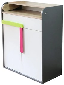 Alex 84x37x94εκ (αλλαξιέρα μωρού) Γραφίτης-Σονόμα-Λευκό