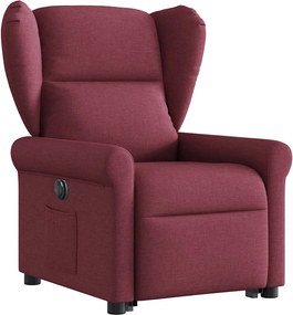 vidaXL Πολυθρόνα Ηλεκτρική Ανακλ. Μπορντό Υφασμάτινη