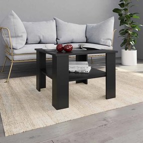 vidaXL Τραπεζάκι Σαλονιού Μαύρο 60 x 60 x 42 εκ. από Επεξ. Ξύλο