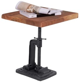 Τραπέζι Βοηθητικό Σαλονιού Ryland HM8371.11 40x38x45-60cm Από Μασίφ Ξύλο Ακακίας Natural-Black Μέταλλο,Ξύλο