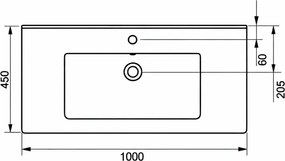 Tema Bel 100 - Νιπτήρας Επίπλου Μπάνιου 100x45