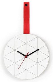 Ρολοϊ τοίχου Elmira Fylliana Κόκκινο - Λευκό 23x2x23εκ.
