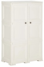 vidaXL Πλαστικό Ντουλάπι Λευκό 79 x 43 x 125 εκ. με Σχέδιο Ξύλου