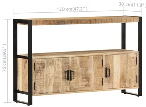 vidaXL Βοηθητικό Ντουλάπι 120 x 30 x 75 εκ. από Μασίφ Ξύλο Μάνγκο