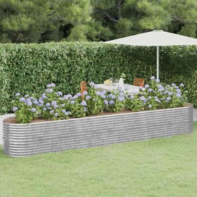 vidaXL Ζαρντινιέρα Ασημί 440x80x68 εκ. Γαλβανισμένος χάλυβας