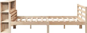 vidaXL Κρεβάτι Βιβλιοθήκη Χωρίς Στρώμα 140x200 εκ Μασίφ Ξύλο Πεύκο