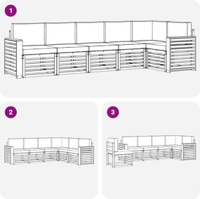 vidaXL Σειρά Καναπέ Εξωτερικού 6 pcs Άσπρο και Ανθρακί