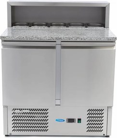 Pizza Prep Fridge - 90cm - 2 Doors - Fits 5 x 1/6 GN - incl Stainless Steel Cover