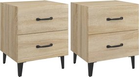 vidaXL Κομοδίνα 2 τεμ. Sonoma Δρυς 40 x 35 x 47,5 εκ.