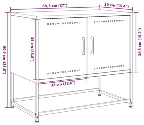 Έπιπλο Τηλεόρασης Ανθρακί 68,5x39x60,5 εκ. από Χάλυβα - Ανθρακί