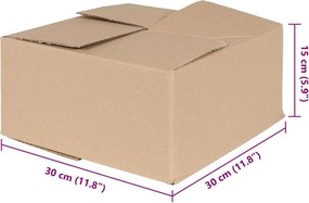 vidaXL Πτυσσόμενο Κουτί 50 pcs Φυσικό 30 x 30 x 15 cm Χαρτόνι