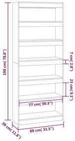 ΒΙΒΛΙΟΘΗΚΗ/ΔΙΑΧΩΡ. ΧΩΡΟΥ ΚΑΠΝΙΣΤΗ ΔΡΥΣ 80X30X198 ΕΚ ΜΟΡΙΟΣΑΝΙΔΑ 813626