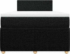 vidaXL Κρεβάτι Boxspring με Στρώμα Μαύρο 120x190 εκ. Υφασμάτινο