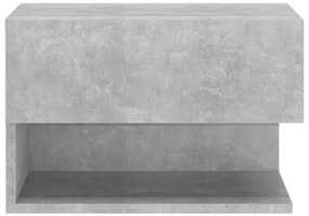 vidaXL Κομοδίνο Επιτοίχιο Γκρι Σκυροδέματος