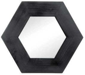 Artekko Mirror Καθρέφτης Τοίχου από Ξύλο Teak MDF Μαυρό (47x47x1.9)cm