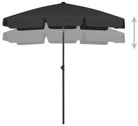 Ομπρέλα Θαλάσσης Μαύρη 180 x 120 εκ. - Μαύρο