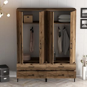Τετραφυλλη Ντουλαπα Καρυδια KUMSAL 47.5x80x201.4