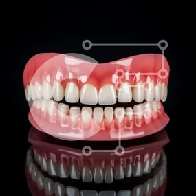 Intra Συλλεκτικό Ξύλινο Παζλ Plywood  4mm - Ροζ και λευκό οδοντιατρικό μοντέλο Σε Ξύλινο Κουτί - Διαστάσεις Puzzle: 10x10 cm – 25 κομμάτια