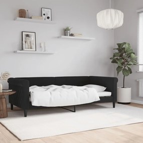 vidaXL Καναπές Κρεβάτι Μαύρος 90 x 190 εκ. Βελούδινος