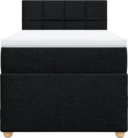 vidaXL Κρεβάτι Boxspring με Στρώμα Μαύρο 80 x 200 εκ. Υφασμάτινο