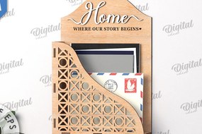 Σετ των 2 Intra απο ξύλο plywood 3mm-4mm πάχος – Γραμματοκιβώτιο τοίχου με κρεμάστρες Δίασταση 40x30 cm INTRAFABR-117409224