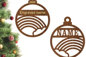 Σετ των 2 Intra απο ξύλο plywood 3mm-4mm πάχος – Χριστουγεννιάτικο στολίδι Rainbow Δίασταση 20x20 cm INTRAFABR-77073030