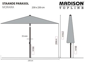 Madison Ομπρέλα Κήπου Moraira Εκρού 230 x 230 εκ.