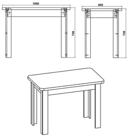 ΤΡΑΠΕΖΙ CELESTE PAKOWORLD ΚΑΡΥΔΙ 100X60X73.5ΕΚ