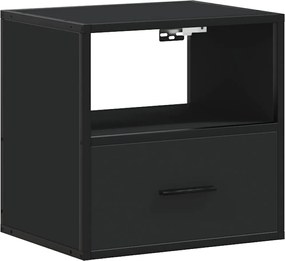 vidaXL Επίτοιχο ντουλάπι κομοδίνου Μαύρο 40x31x39,5 cm