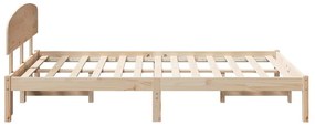 vidaXL Σκελετός Κρεβατιού Καφέ 140 x 190 cm Μασίφ ξύλο πεύκου