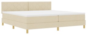 vidaXL Κρεβάτι με Σπαστό Στρώμα Κρεμ 200x200 cm Ύφασμα