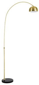 PRAGUE 00991 Μοντέρνο Φωτιστικό Δαπέδου Μονόφωτο 1 x E27 Χρυσό Μεταλλικό Καμπάνα &amp; Μαύρη Μαρμάρινη Βάση L90 x W29.5 x H180cm