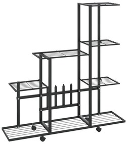 vidaXL Ανθοστήλη με Ρόδες Μαύρη 94,5 x 25 x 92,5 εκ. Μεταλλική