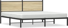 vidaXL Σκελετός Κρεβ. Χωρίς Στρώμα Sonoma Δρυς 183x213 εκ. Μεταλλικό