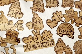 Σετ των 2 Intra απο ξύλο plywood 3mm-4mm πάχος – Κιτ χρωμάτων του Αγίου Πατρικίου DIY Δίασταση 20x20 cm INTRAFABR-25798147