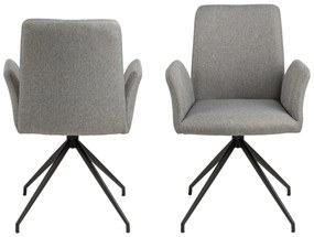 Καρέκλα Oakland 353, Μαύρο, Γκρι, 88x59x59cm, 11 kg, Ταπισερί, Μεταλλικά, Μπράτσα | Epipla1.gr