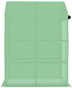 vidaXL Θερμοκήπιο με Ράφια 143 x 143 x 195 εκ. από Ατσάλι