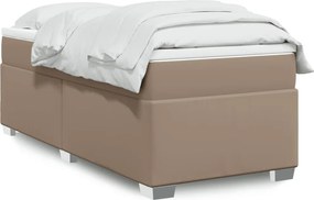 vidaXL Κρεβάτι Boxspring με Στρώμα Καπουτσίνο 80x200 εκ. Συνθ. Δέρμα