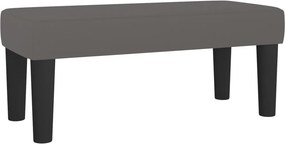 vidaXL Κρεβάτι Boxspring με Στρώμα Γκρι 120x200εκ. από Συνθετικό Δέρμα
